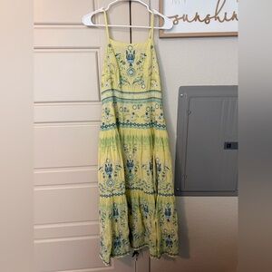 Sundance Yellow and Blue Patterned Maxi Dress